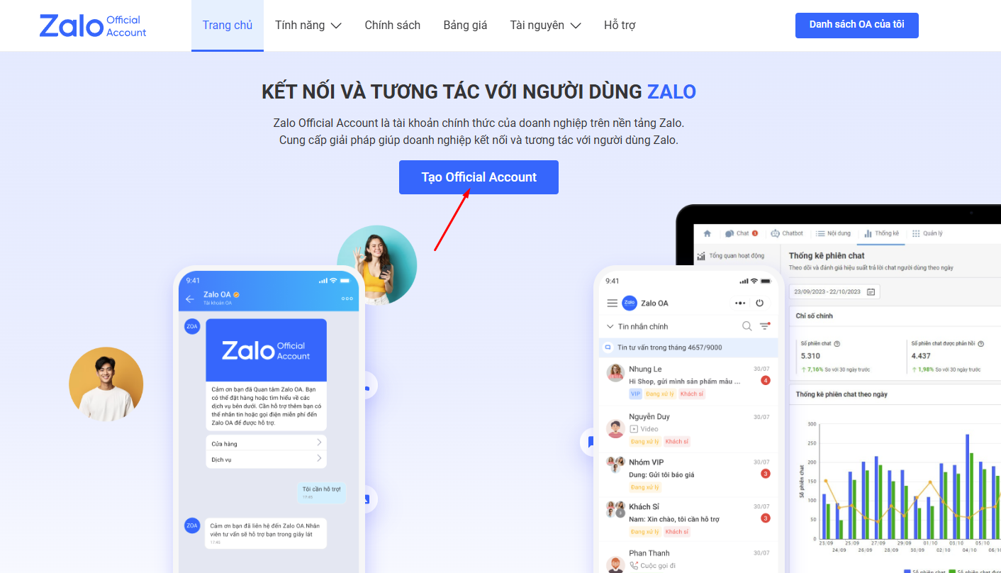 tạo official account