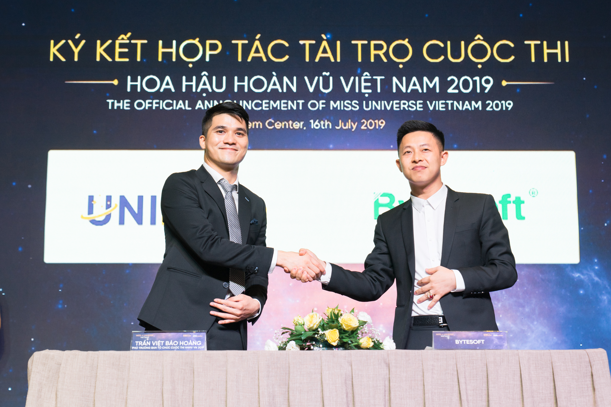 Bytesoft JSC và UNI Media ký kết hợp đồng hợp tác tại Hoa hậu hoàn vũ Việt Nam 2019