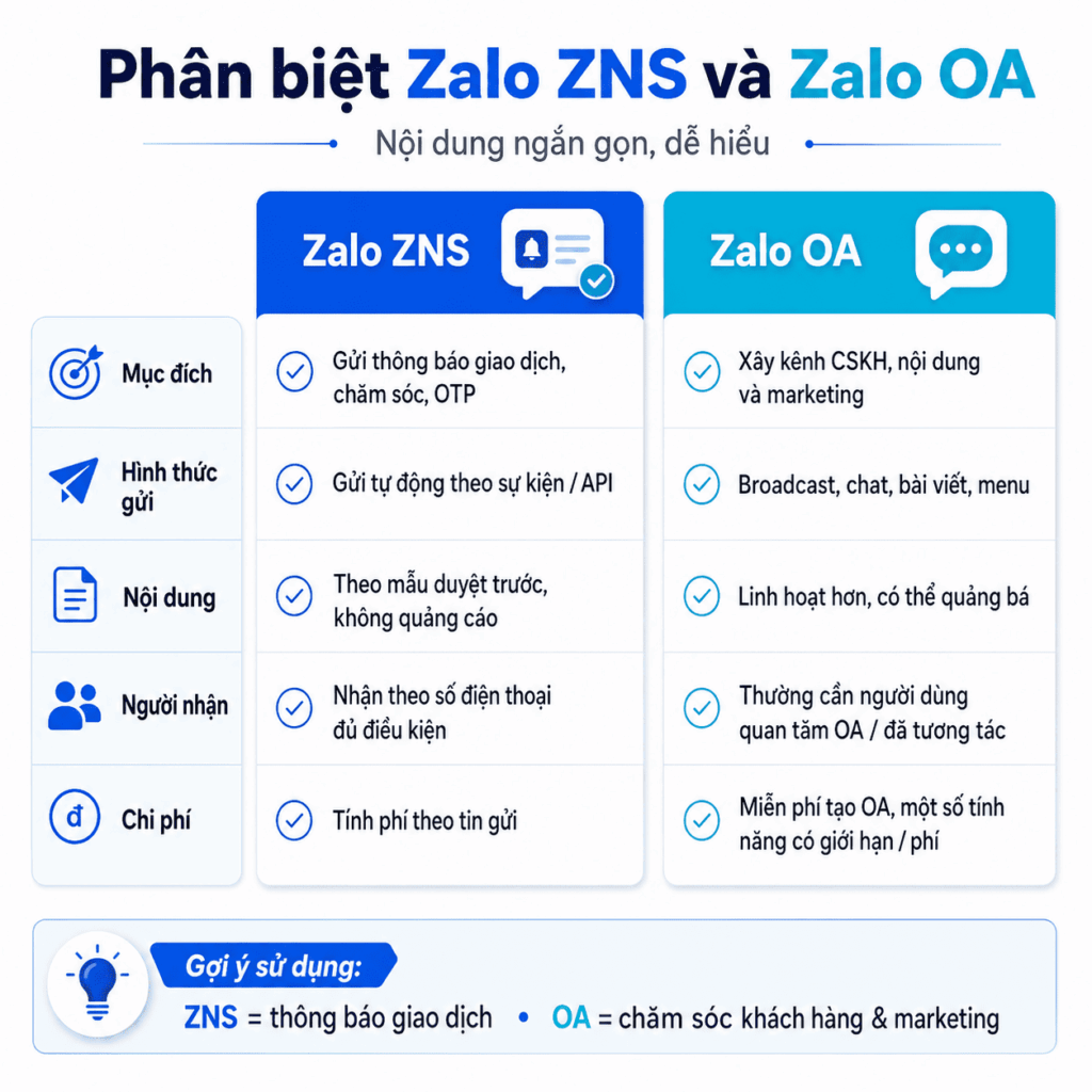 Zalo ZNS là gì? Cẩm nang sử dụng & phát triển kinh doanh 2026 2 Zalo ZNS là gì? Cẩm nang sử dụng & phát triển kinh doanh 2026 1